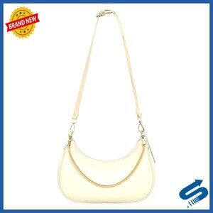 PU Leather Hobo Shoulder Bag with Adjustable Strap, Zipper Closure
